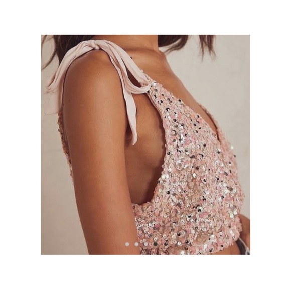🌹Free people big night sequin crop top* - Picture 5 of 7